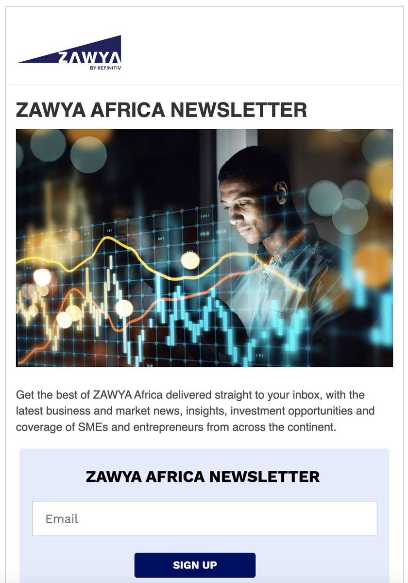 Zawya's tweet photo. Get the best #ZAWYA #Africa delivered straight to your inbox, with the latest #business and market #news, insights, #investment opportunities and coverage of SMEs and entrepreneurs from across the continent https://t.co/AIKmfOLQRL https://t.co/MEHKe5LqUU