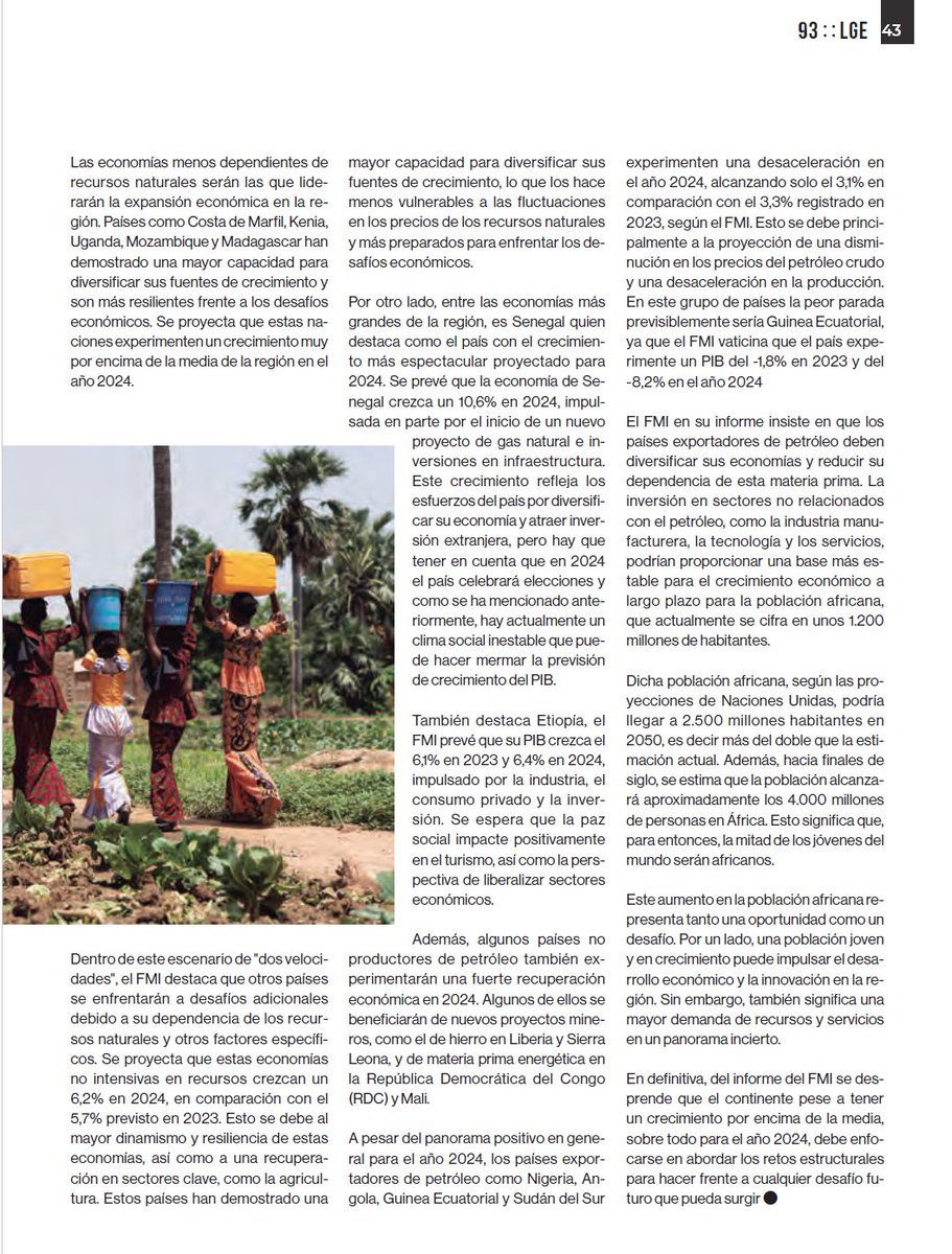 La revista <a href="/GavetaEconomica/">La Gaveta Económica</a> ha publicado un artículo de nuestro CEO, <a href="/navinkhemlani/">Navin Khemlani</a> analizando las perspectivas económicas de #África para 2023 y 2024, basado en el informe del <a href="/FMInoticias/">FMI</a> World economic outlook. #IBCSpain #África #CrecimientoEconómico #internacionalización