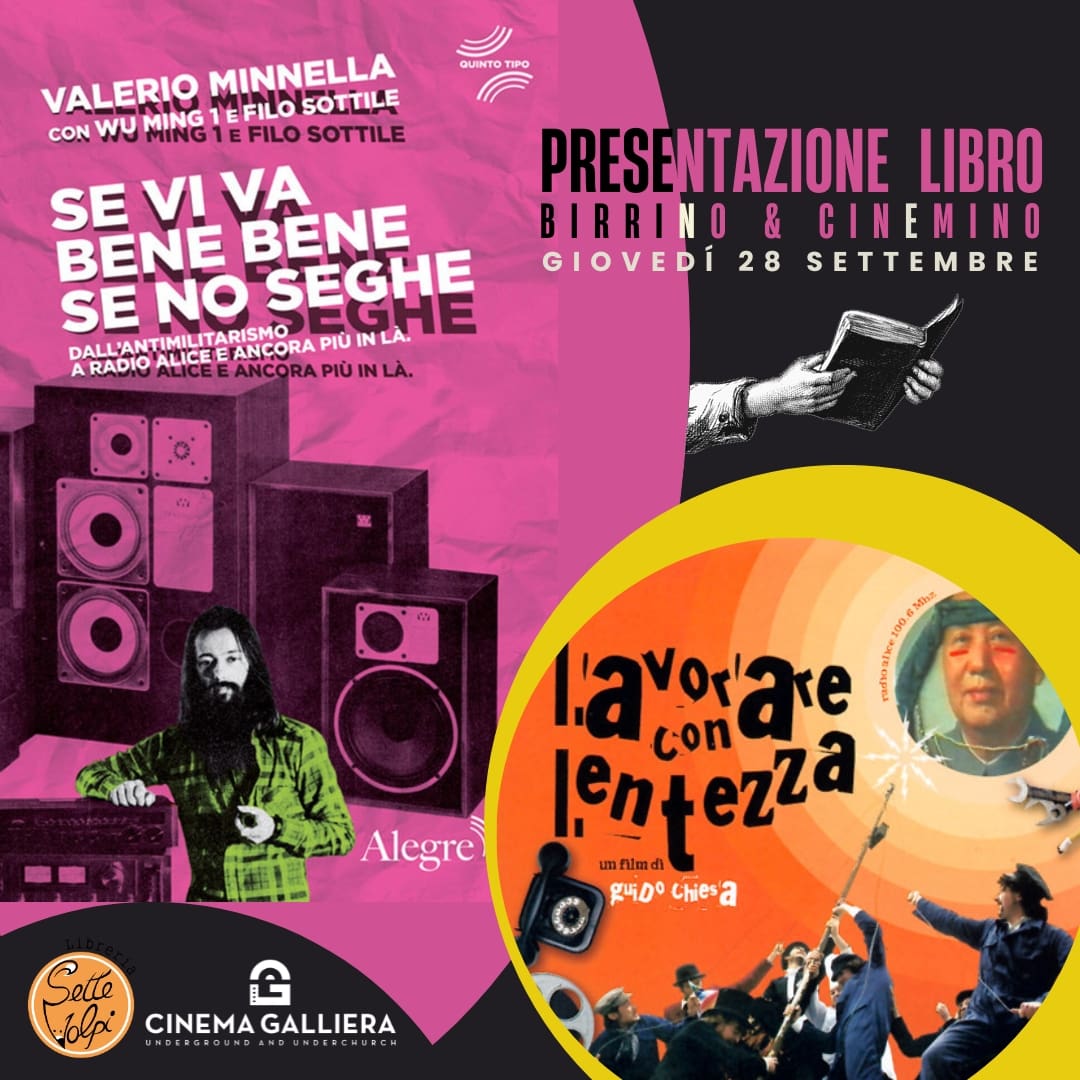 Vi aspettiamo giovedì al Cinema Galliera con <a href="/ValerioMinnella/">Valerio Minnella</a> e WuMing1!
<a href="/edizionialegre/">Alegre</a>