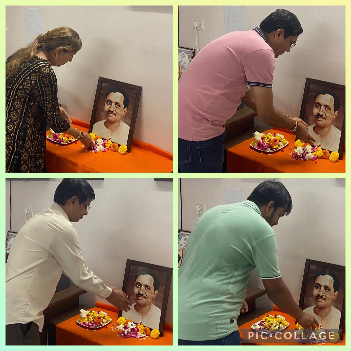 Offered Floral tribute to founder of JanSangh 
Pandit Deendayal Upadhyay ji on his birth anniversary in #ward177 by bjp karyakarta
@BJP4Mumbai