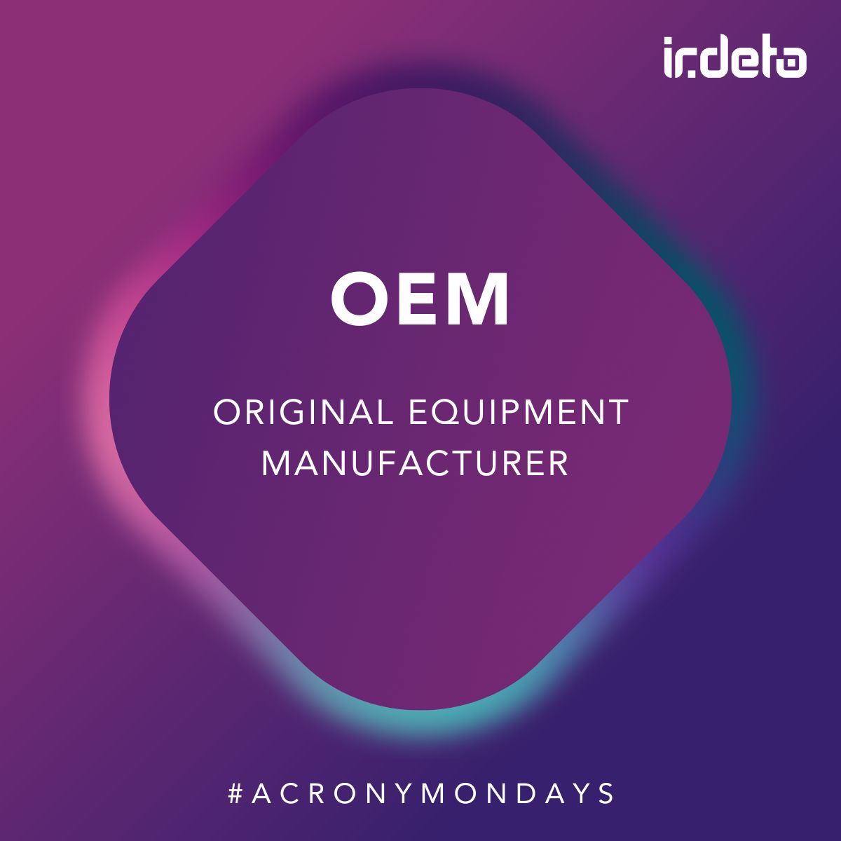 Original equipment manufacturer (#OEM) refers to an organization that makes devices from component parts bought from other organizations. OEMs commonly operate in the auto, medtech and IT industries. Read more about OEMs: irdeto.com/keystone-indus… #AcronyMondays #Cybersecurity