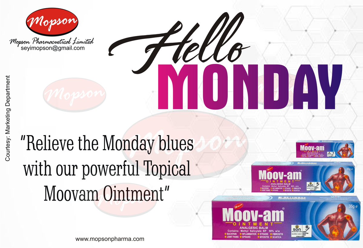MopsonOfficial's tweet photo. Move the pain away with MOOVAM OINTMENT. #mopsonpharmacueticals  #mopsonpharma #analgesicointment #pain #sportpain #sprain #leginjury #arthritispain https://t.co/JXCvJ1e0G9