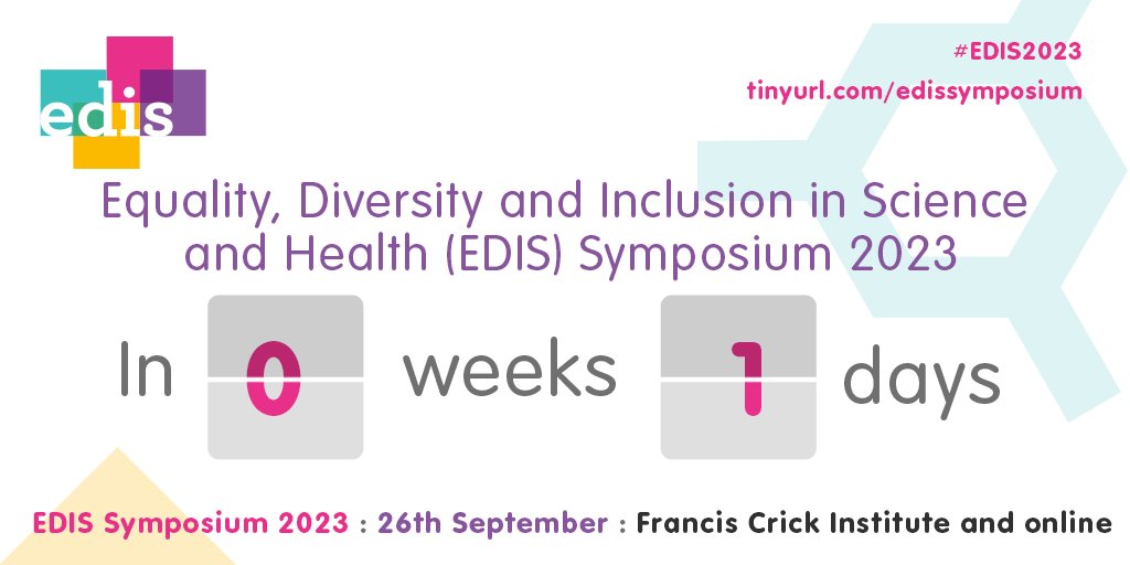The 2023 EDIS Symposium is tomorrow! 🌟

We can't wait to welcome you to @TheCrick and online to explore inclusive leadership in science and health research. 

The delegate booklet is available here: tinyurl.com/edisbooklet

#EDIS2023