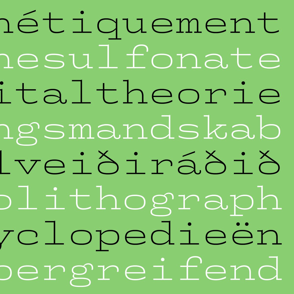 CakeType's tweet image. Detail from the specimen pdf of Whale, the elegant wide monospaced single weight typeface. Be sure to download the specimen from our website! And all other specimens of course. Enjoy!

caketype.com/font/whale

#typedesign #fontdesign #typography #fonts #typeface #caketype