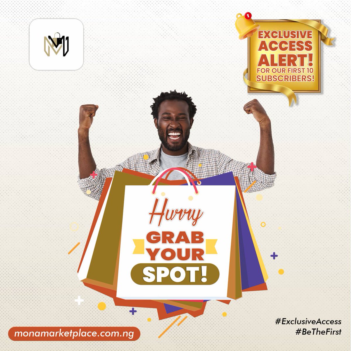 MonaMarketplace's tweet photo. Be among the first ten to subscribe to Mona marketplace and get exclusive access to amazing deals and discounts. 

Sign up now:👇
https://t.co/zarGgDF7f1

#monamarketplace 
#onlineshopping 
#shopsmartshopmona https://t.co/YmD3RHdSII