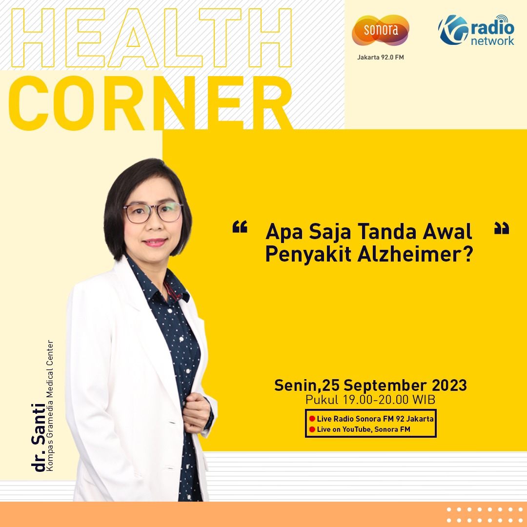SonoraFM92's tweet photo. Apa saja tanda awal tentang Penyakit Alzheimer?
Yuk simak bahasannya dalam HEALTH CORNER bersama Dokter Santi @kenapa_ya_dok
π Senin, 25 September 2023
π 20.00-21.00 wib
π #SonoraNetwork
π Live Youtube: Sonora FM
π Live Streaming: https://t.co/qrqTCnf3Uw https://t.co/nAxc1ne9j9