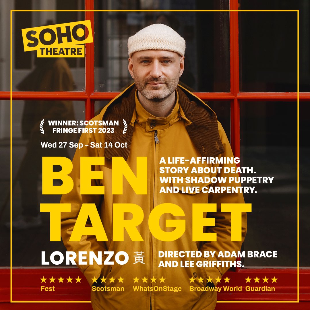 Back in the room today with <a href="/BenTarget/">Ben Targét</a> ahead of the opening of his beautiful show Lorenzo on Wednesday night <a href="/sohotheatre/">Soho Theatre</a> 

An extraordinary show from an extraordinary man. Funny, joyous and all kinds of moving. Grab a ticket while you still can!

sohotheatre.com/events/ben-tar…