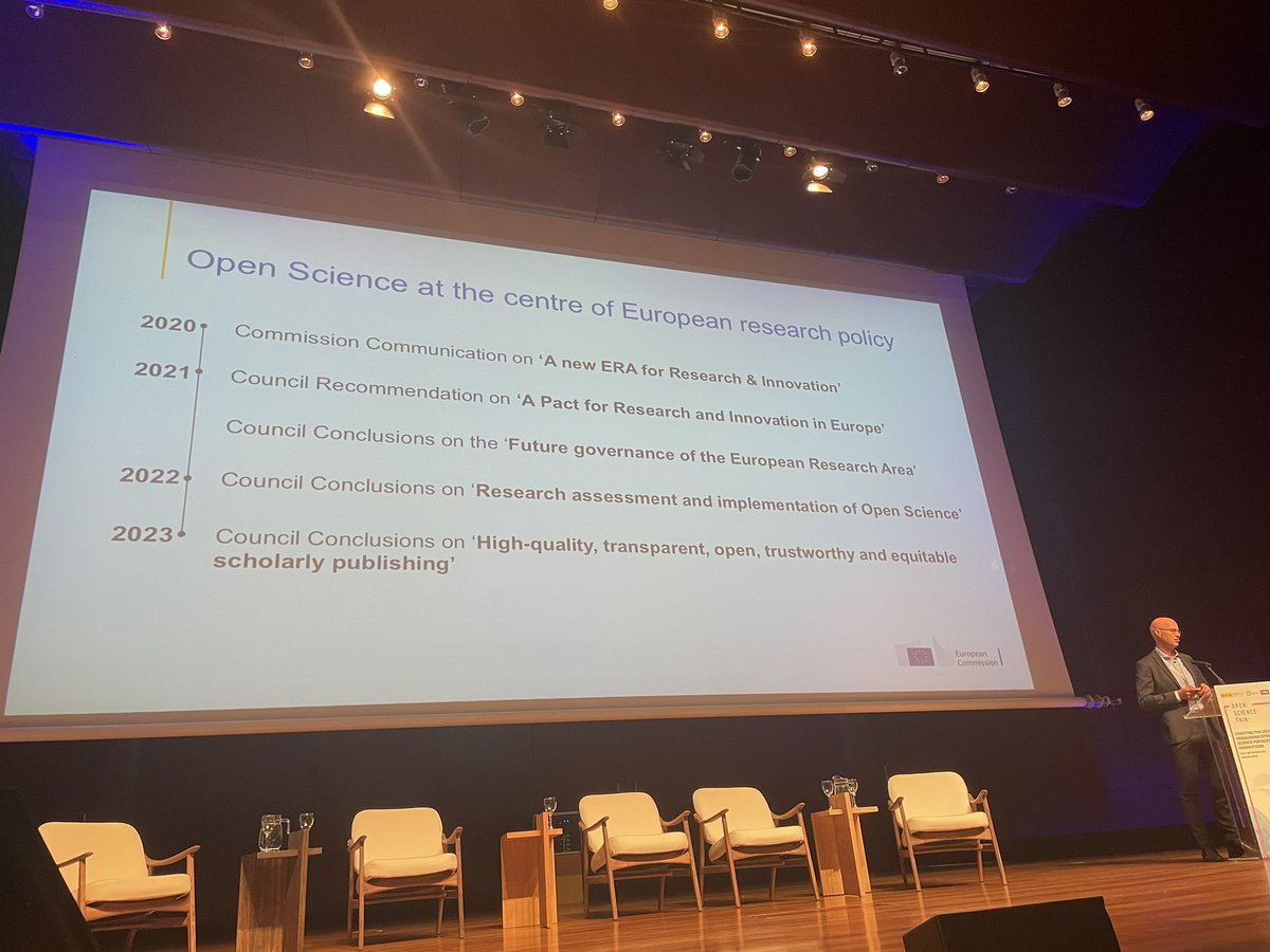 nataliamanola's tweet image. Michael Arentof from @EU_Commission presenting the priorities of #ERA.   
#OSFAIR2023