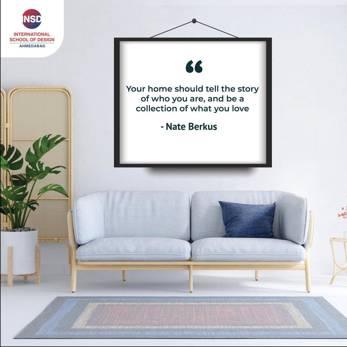 'Your home should tell the story of who you are, and be a collection of what you love.' - Nate Berkus #insdahmedabad #quoteoftheday #nateberkus #interiordesignquotes #interiordesign #interiordesignideas #interiordesigninspiration