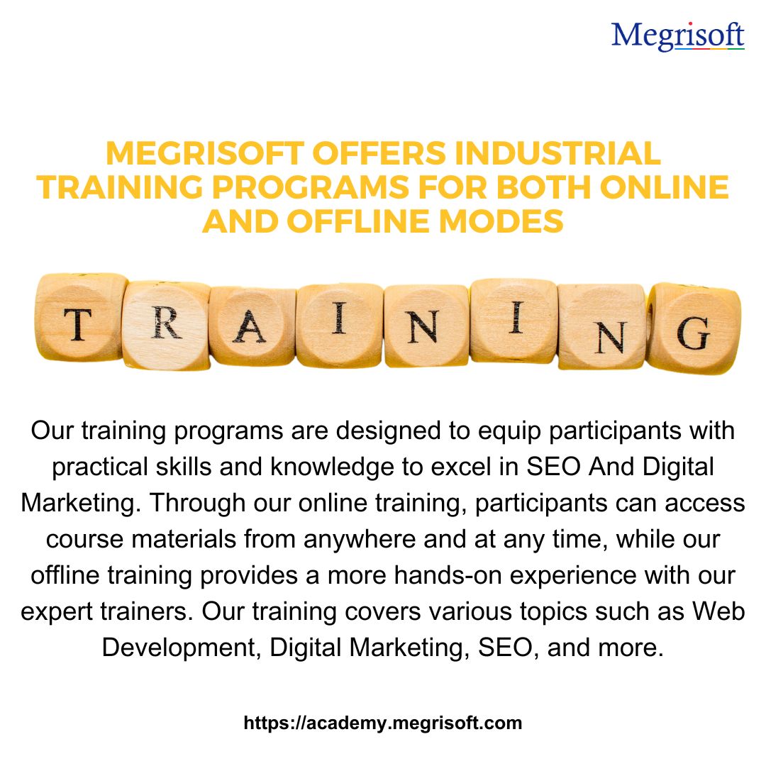 MegriTraining's tweet photo. Unlock your digital potential with Megrisoft 🚀💻
Our industrial training programs offer the best of both worlds - online flexibility and offline hands-on learning 🌐💡
Master the art of SEO and Digital Marketing, and dive into a world of web development excellence. 🔥 https://t.co/nV0pYA77ng