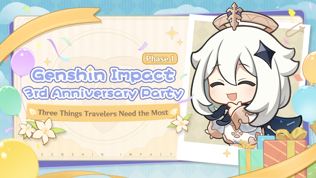 GenshinImpact's tweet image. #GenshinImpact3Years #GenshinImpact
Travelers, come and take part in Genshin Impact's 3rd Anniversary Party! The first theme of the event is: Three things that Travelers need the most!

How to Participate
Add the hashtag #GenshinParty3rd and share the event post to tell everyone…