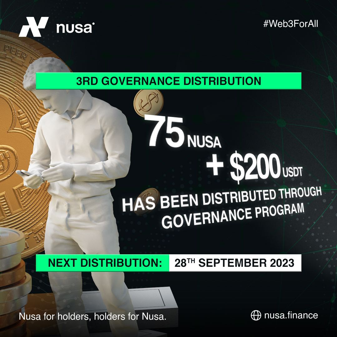 Sundanezze's tweet photo. Thursday is the most awaited day

75 Nusa + $200 USDT Will be distributed Thursday 28 September what are you waiting for, join now governance program by Lock Nusa minimum 1 month maximum 4 years

Start Lock Nusa now and get Rewards: https://t.co/MwchV83TiW

#NusaFinanceDex #Web3 https://t.co/MszyEKkCHh