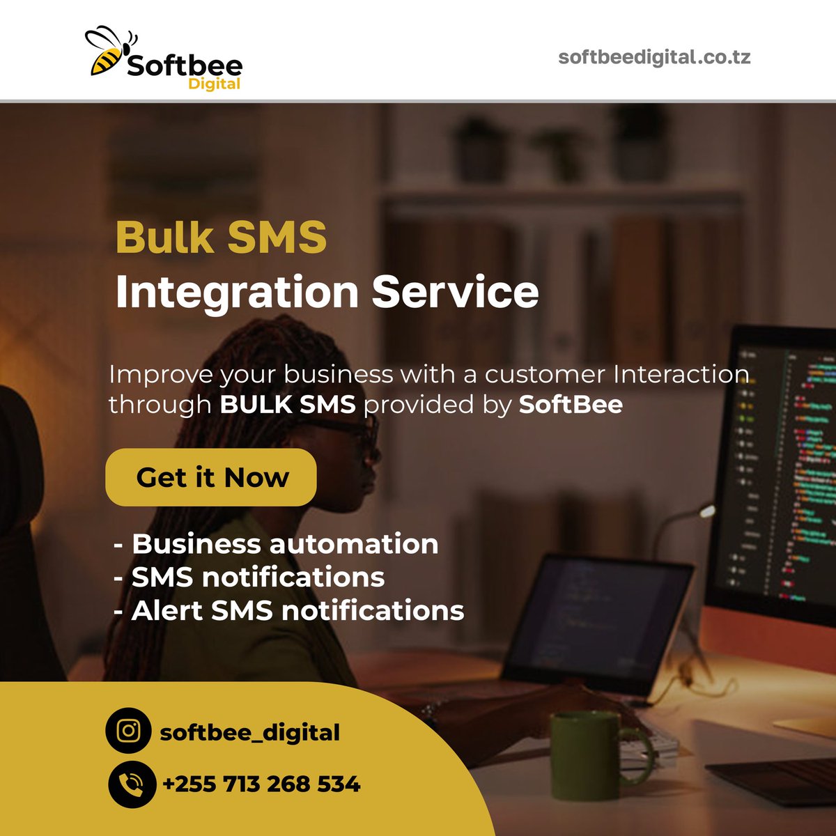 Integrate your business with BULK SMS Service to earn more customers. Contact us today for configuration and integration. Just 20/= TZS per SMS