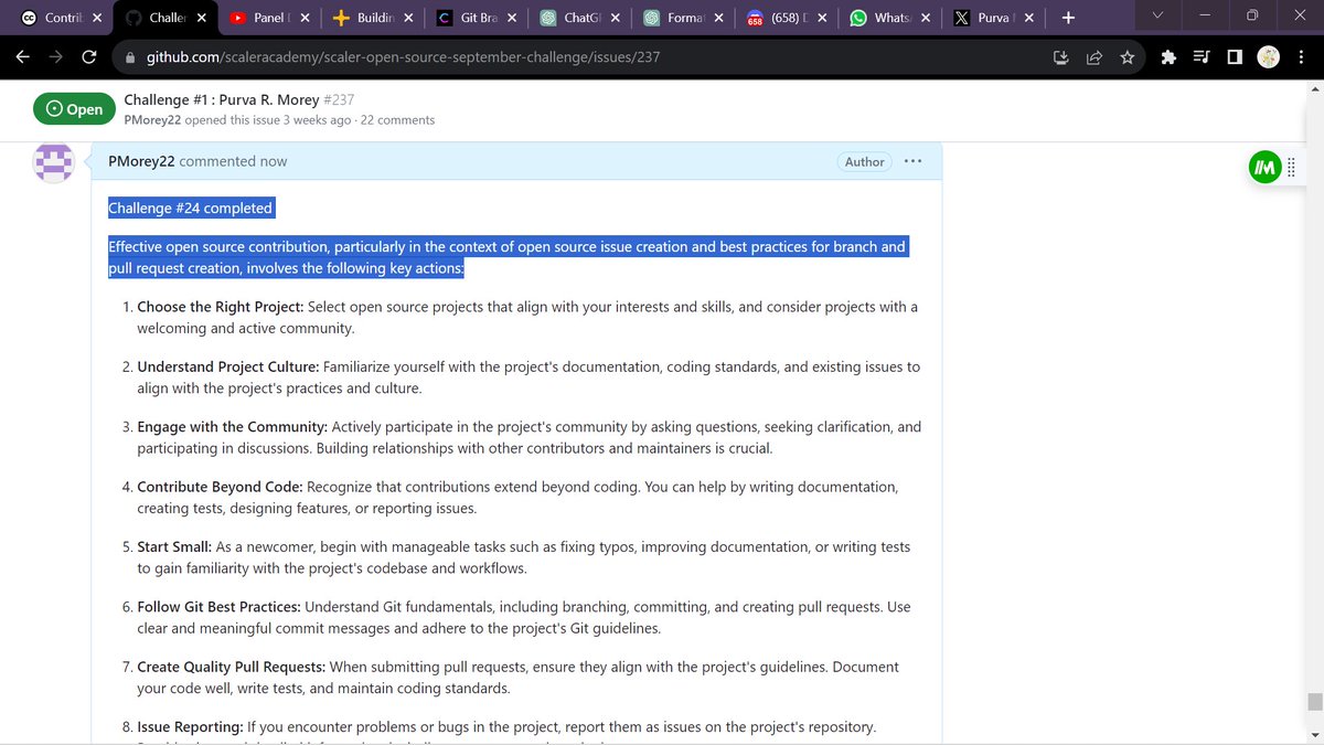 mooray_11's tweet image. Hello All, I have completed #task24 of  #OpenSourceSep Challenge with
@Scaler_Official

Discord Community.    This helps me stay consistent with coding.  You can join the community HERE - bit.ly/discord-l #ScalerDiscord