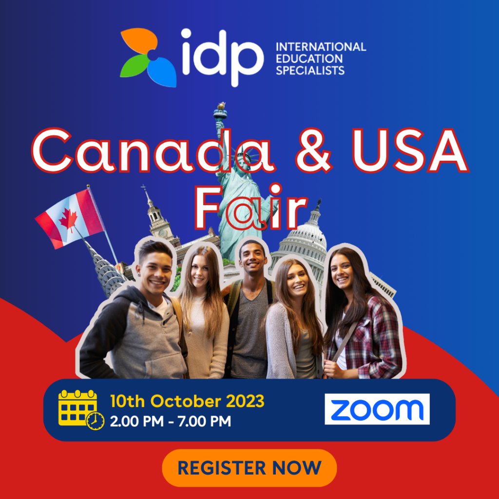 🎓 Explore Your North American Dream at IDP's Canada & USA Education Fair!

Register now to unlock a world of opportunities: srkr.io/6188EuI

#IDP #IDPEducation #USA #StudyInTheUSA #USAEducationFair #YourPathToSuccess #Undergraduate #UG #canada