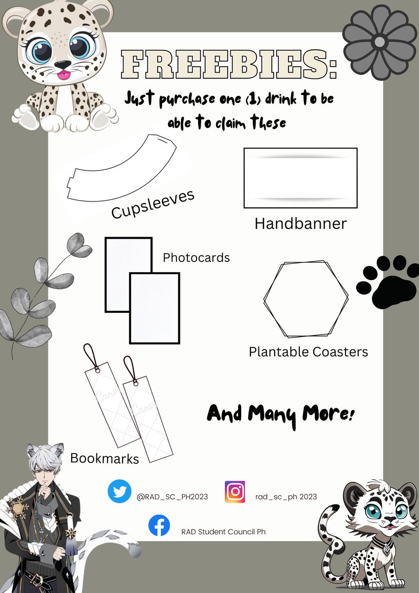 RAD_SC_PH2023's tweet photo. Dearest co-exchange students, RAD student council PH invites you to a cupsleeve pawty event to celebrate the birthdays of our dear Satan, Mammon, Diavolo and Solomon. ฅ^•ﻌ•^ฅ
📍 Café JangGeum (SM North EDSA)
🗓  October 21 '23
⏰️ 2-4pm
📜 Kindly read the pubmat for details https://t.co/ajJ1fSLGJg