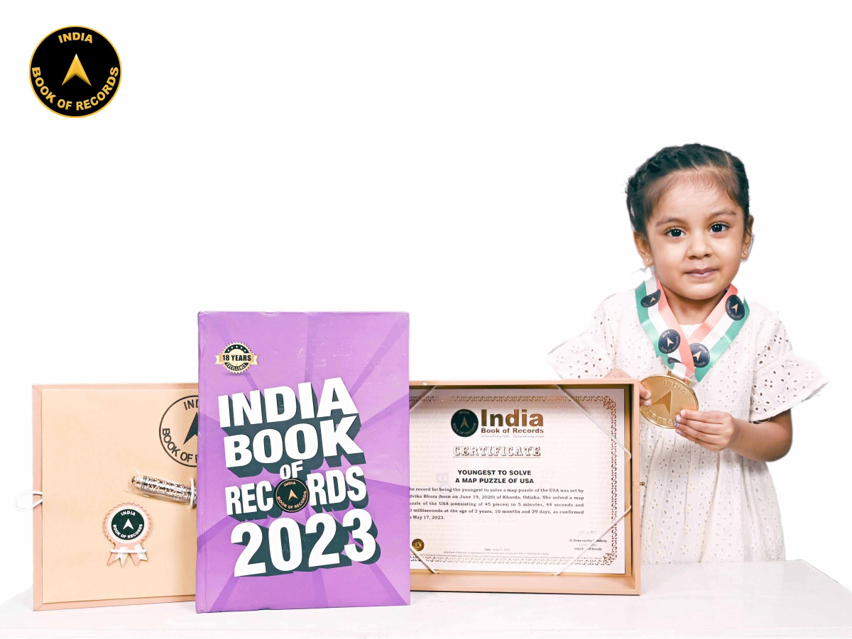 indiabookrecord's tweet image. The record for being the #youngest to solve a #mappuzzle of the #USA was set by Advika Bhura of #Khorda, #Odisha. She solved a map puzzle of the USA in 5 minutes, 44 seconds and 60 milliseconds at the age of 2 years, 10 months and 29 days.

Read At: indiabookofrecords.in/youngest-to-so…
