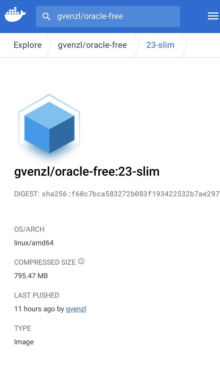 Updated #Oracle #Database 23c #Free #Container images are now up on #Docker Hub

docker pull gvenzl/oracle-free:23-slim