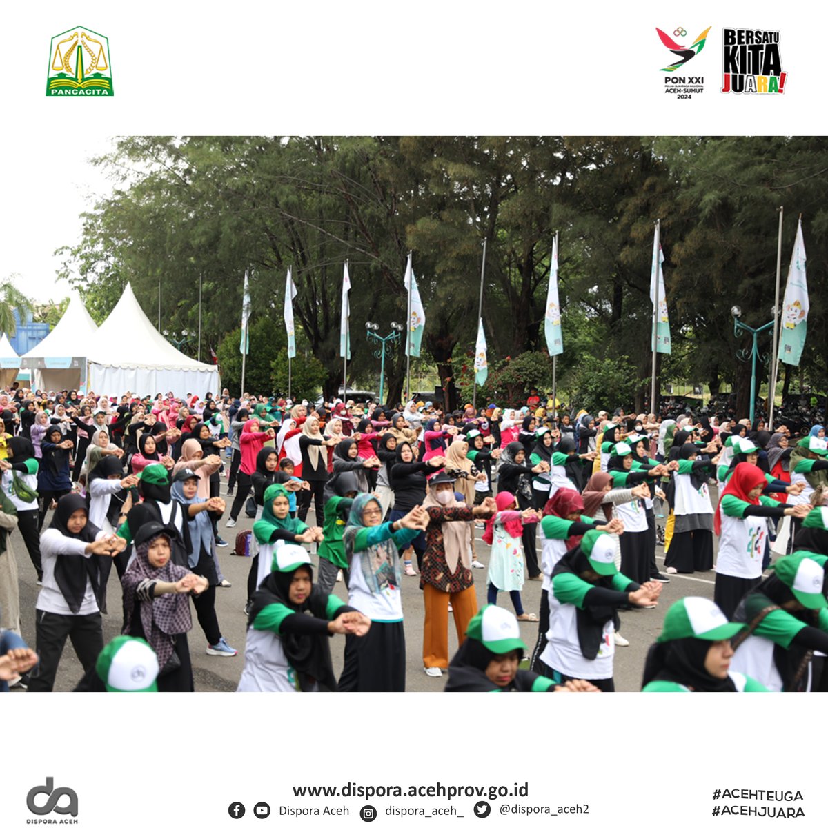 Pemerintah Aceh melalui Dinas Pemuda dan Olahraga Aceh menggelar Senam Sehat