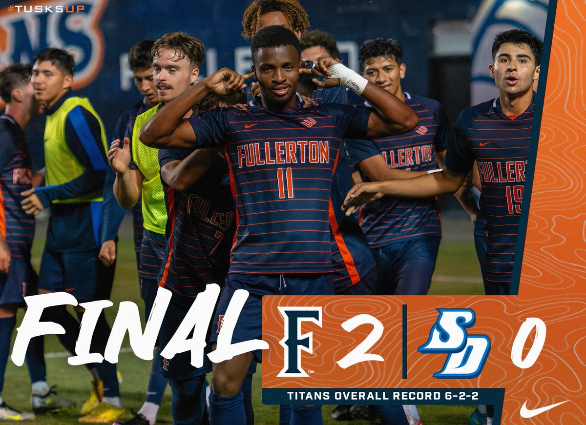 Titans defeat San Diego, 2-0, to wrap up nonconference play with a 6-2-2 record! 

#TusksUp