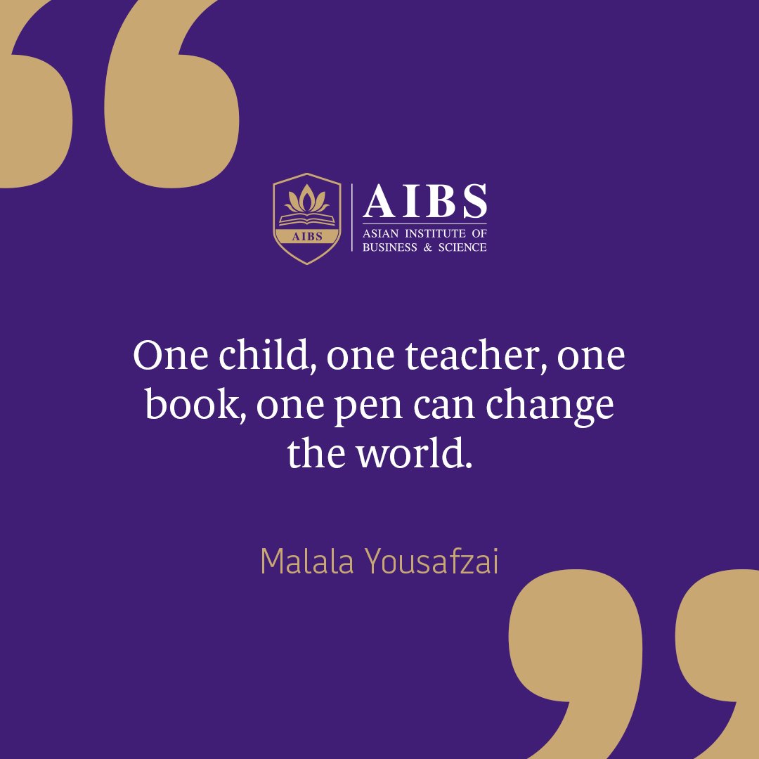 AIBS_campus's tweet photo. Quote of the week! 📖🖋️ | Malala Yousafzai
.
#aibs #aibscampus #quotes #quotestoliveby #MalalaYousafzai https://t.co/P98Q3janKi