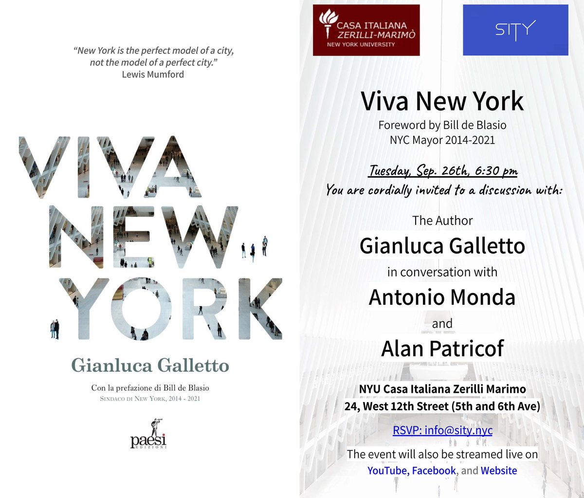 Thrilled to have the legendary venture capitalist and philanthropist @alanpatricof join us at @CasaItalianaNYU. His life has had, and will have an enduring impact on New York City and beyond. RSVP now! info@sity.nyc 🗽🙌 @PaesiEdizoni #VivaNewYork #VentureCapital