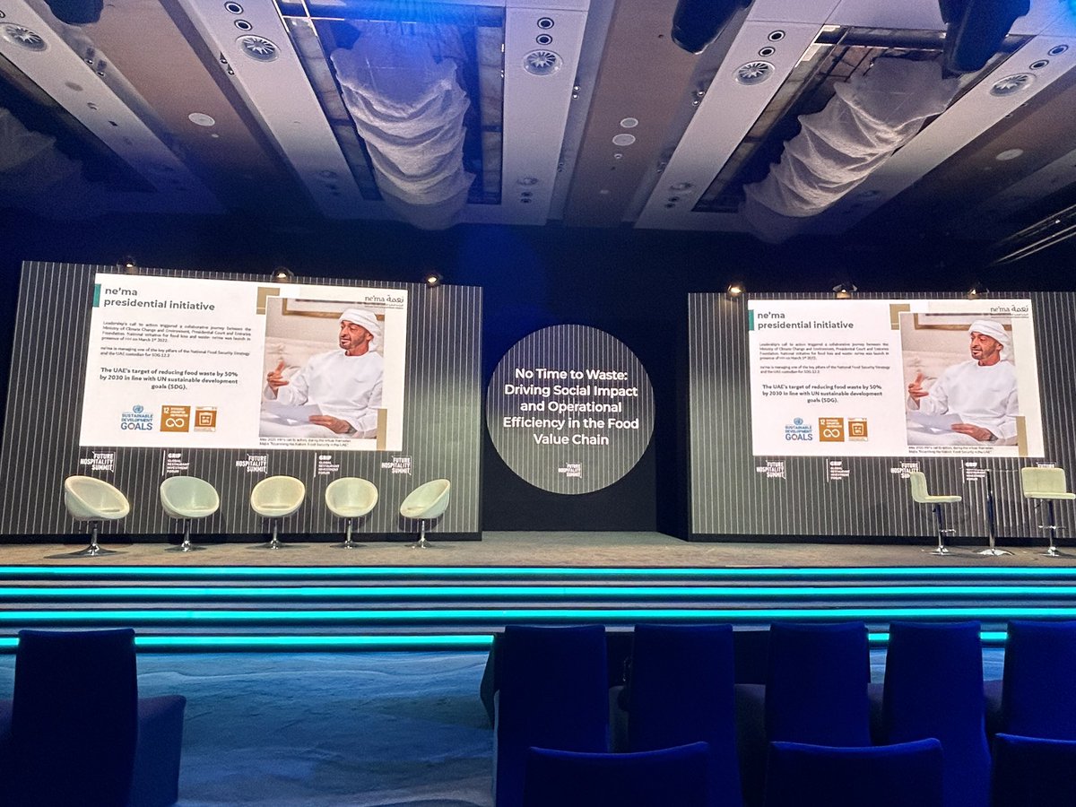 The stage is set. Excited to be taking all things #ai and #Sustainability at #futurehospitalitysummit in Abu Dhabi today with <a href="/WinnowSolutions/">Winnow Solutions</a>