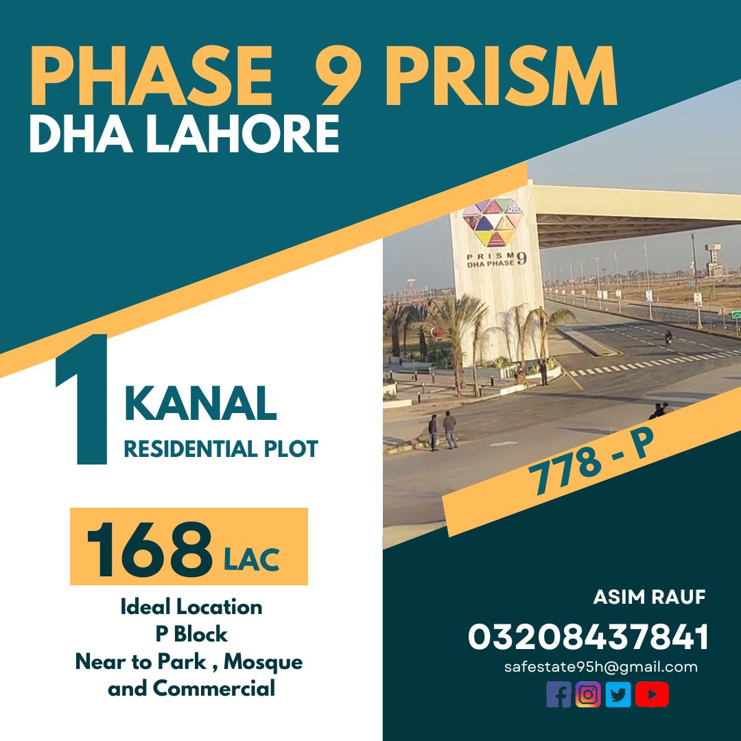 safestate95h's tweet image. #dhalahore #Phase9Prism #PBlock #residentialplotsforsale #1kanalplot #1Kanalplotforsale #10MarlaResidentialPlots #realestateinvestment #everyone #plotsforsale #cornerplotsforsale #ideallocation #saffestateconsultant
SAF Estate Consultant Offers
03208437841
Asim Rauf
#everyone