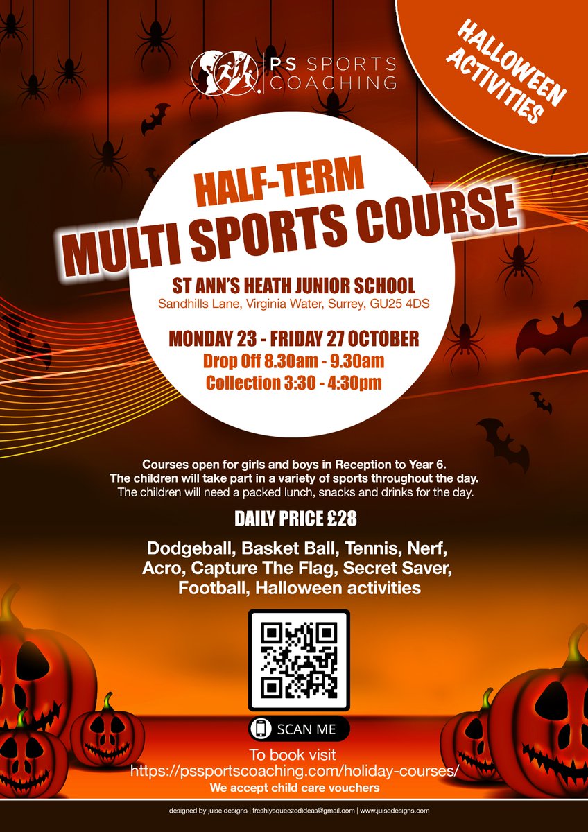 Half term multi sports course <a href="/stannsheathsch/">St Ann' s Heath</a> bookings now open on our website #halfterm #sports #surrey #schoolholidays #october #virginawater