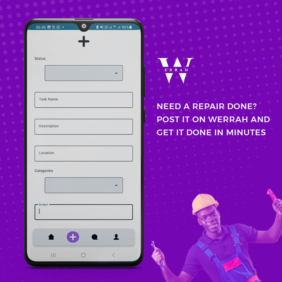 WerrahApp's tweet photo. Got a task and can't find anyone to do it? Post it on Werrah today to  get connected with a professional in minutes.
Download Werrah app on google playstore to get started

#ikokazike #Wera #Werrah #Bluecollarjobs #Gigeconomy #Aoko #Uhurupark #shame #Ruto #Nairobicounty https://t.co/4XQoFIoFlk