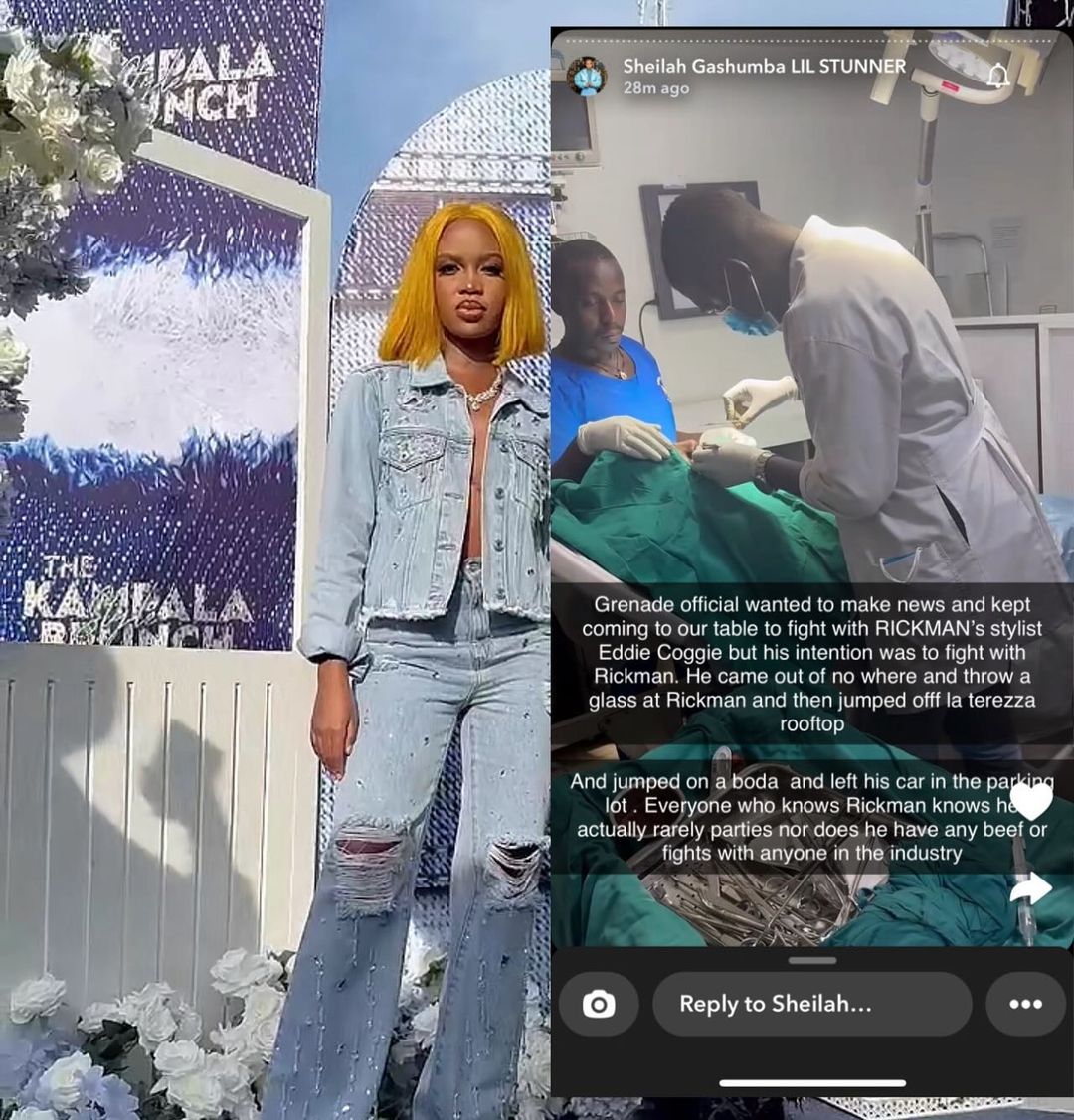 kampalamagazine's tweet photo. @iamgrenadeofficial fights @rickmanmanrick in a bar for a girl, one of Grenade's boys was caught and narrated how it all started in the next post.

#kampalamagazine #grenade #rickman #sheilahgashumba #fight #battle #kampala https://t.co/Jot4GNsNXS