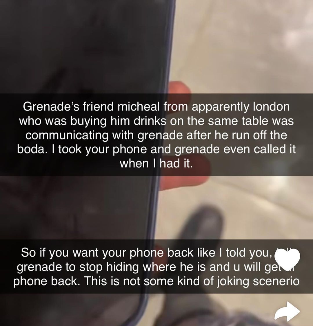 kampalamagazine's tweet photo. @iamgrenadeofficial fights @rickmanmanrick in a bar for a girl, one of Grenade's boys was caught and narrated how it all started in the next post.

#kampalamagazine #grenade #rickman #sheilahgashumba #fight #battle #kampala https://t.co/Jot4GNsNXS