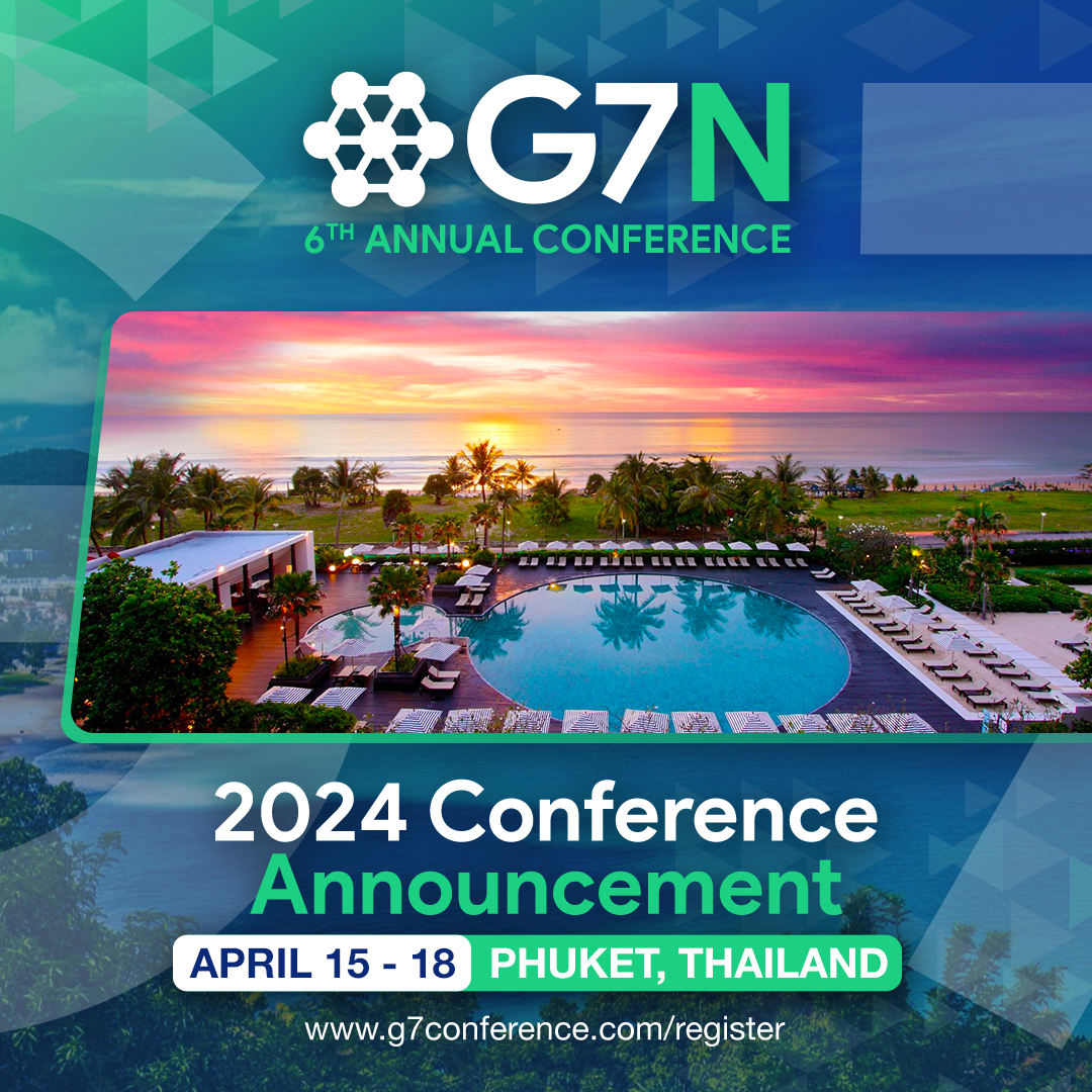 📢G7N Logistics Networks 6th Annual Conference Announcement
✅g7conference.com/register

We are thrilled to announce the G7N Annual Conference 2024, set to take place from April 15th to April 18th, 2024, at the beautiful Pullman Phuket Karon Beach Resort in Thailand.

#g7conference