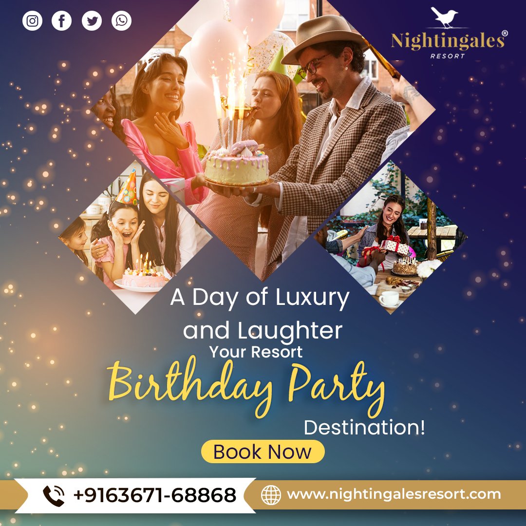 🎉 Celebrating in Style at Nightingales Resort 
🥂 A Day of Luxury and Laughter 
The Ultimate Birthday Party Destination! 
📞 Call Us Now: +91 6367168868 📱
🌐 Visit our Website: nightingalesresort.com💻

#NightingalesResort #BirthdayBash #LuxuryGetaway #PartyDestination
