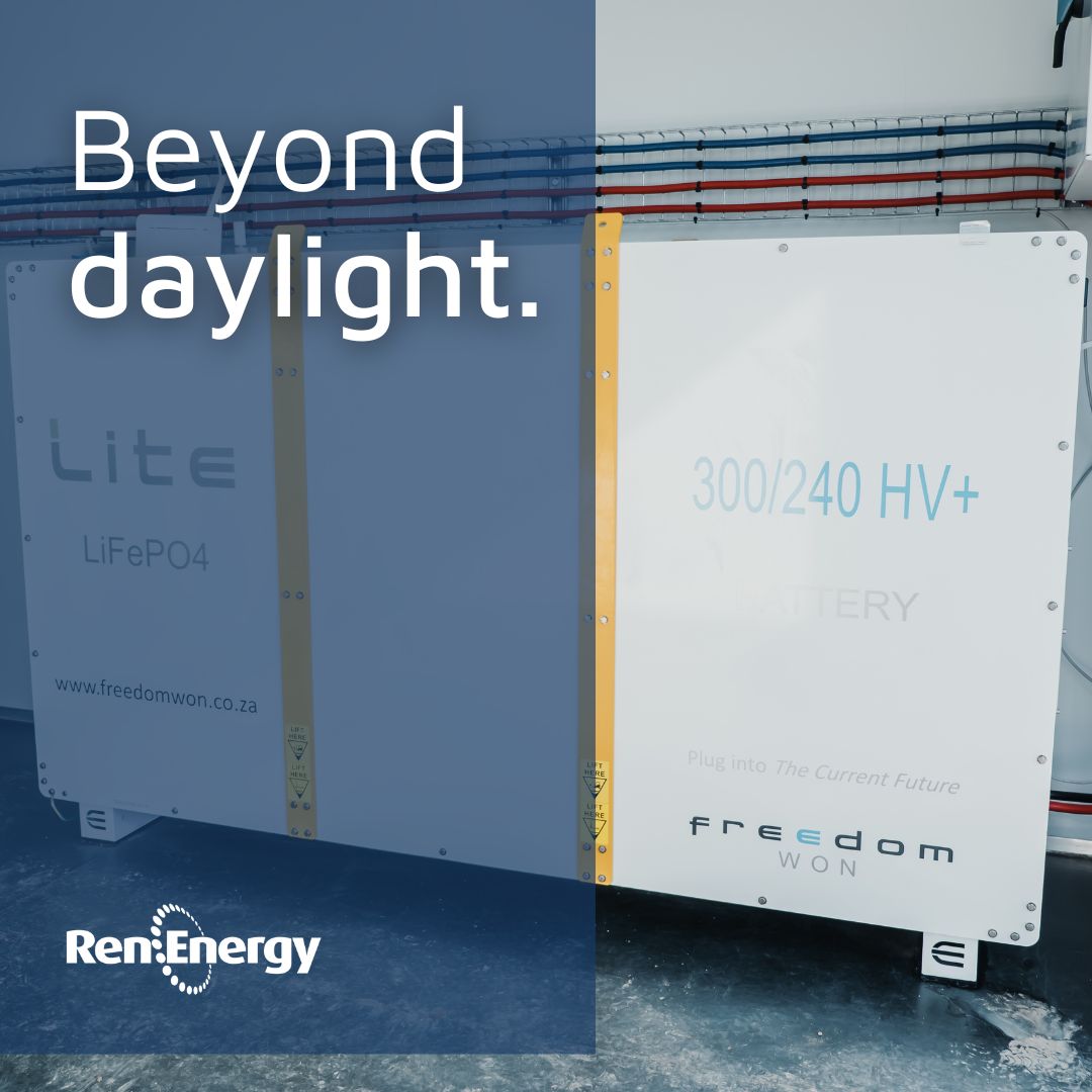 Our cutting-edge solar energy storage solutions keep your lights on, even when the sun goes down.

Discover the benefits of clean power at renenergy.co.za/energystoragec…

#RenEnergy #SolarEnergy #RenewableEnergy #CleanEnergy #SolarPanels #SolarPower #ElectrifyingChange