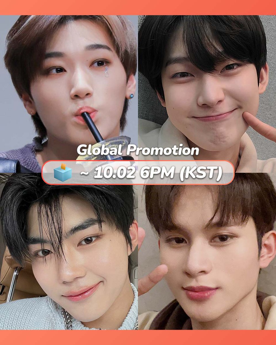 👑Kooky Global Promotion : Best Model

🗳kookyapp.page.link/SZnC
📅~Oct 2nd 6:00 PM KST
🎯Top1 artist or +50K votes will feature in 15s fan-made video in London!

Who's the perfect idol to be a boba tea ad model(a.k.a The Cutest)?!

👑Nominees
#ATEEZ #SAN 
#ENHYPEN #SUNOO
#ZB1