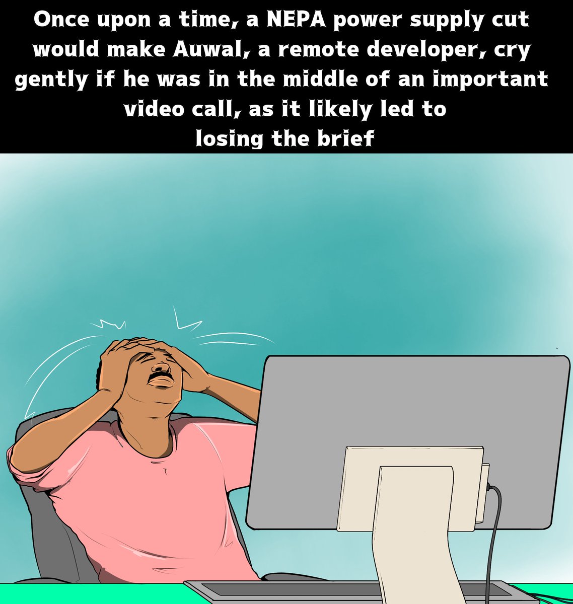 edenpowerng's tweet image. A NEPA power supply cut would make Auwal, a remote developer, cry gently if he was in the middle of an important video call. 

He used the fastest ISP in town &amp;amp; a power cut led to loss of potential clients.

#EdenPower
#UninterruptedPower 
#RemoteDevelopers