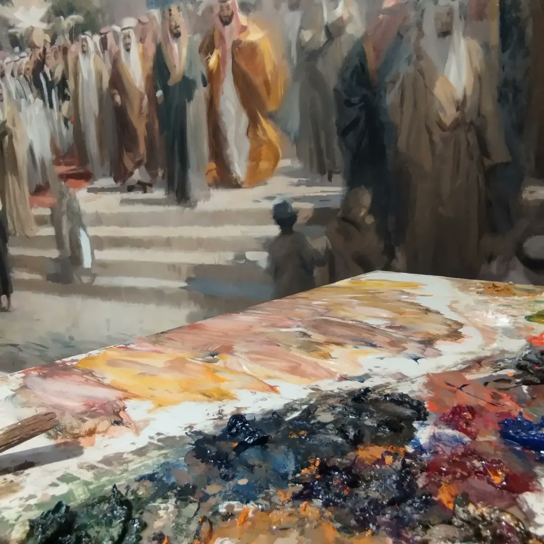 I'm truly honoured to have painted for your Kingdom, happy celebrations to you all #SaudiNationalDay93 #SaudiArabia #Saudi_National_Day_93 #sightsofgrandeur #ithra #eightiescreative #art #Saudi_National_Day