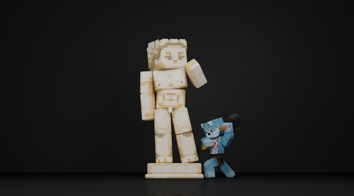 zoe_awa's tweet photo. MC版大卫。学习blender中，记录一下~
#minecraft #Blockbench #blender #pixelart https://t.co/o4Z9B5Af23