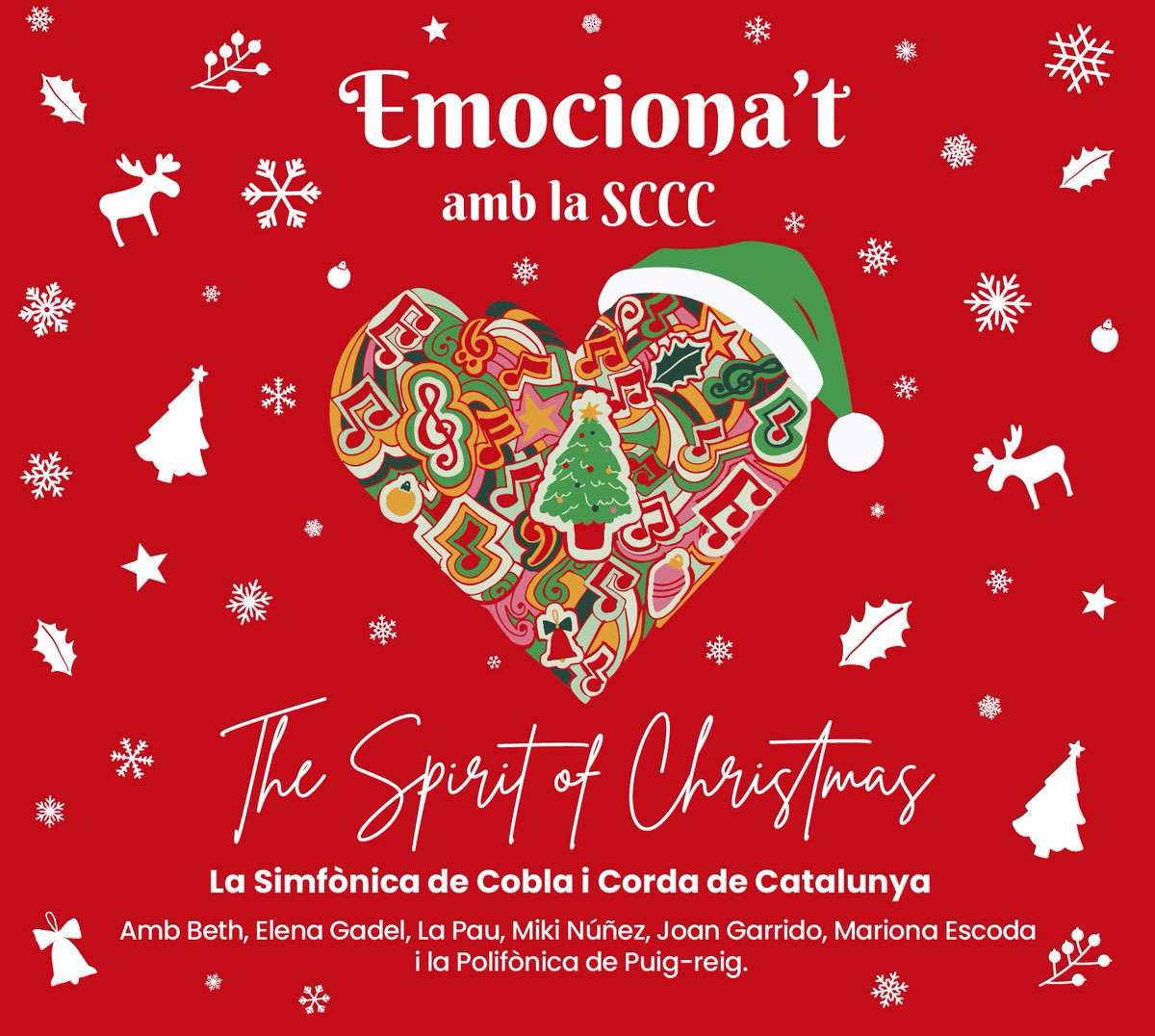 ❄️The Spirit🌲of Christmas🌟
El nou projecte de la SCCC!!!

Amb Beth, Elena Gadel, La Pau, Miki Núñez, Joan Garrido, Mariona Escoda i la Polifònica de Puig-reig

🗓️ 24, 25 i 26 de novembre
📍 Auditori de Girona
🎟️ Ja tens la teva entrada? 👇🏼👇🏼
gironacultura.koobin.com/sccc23