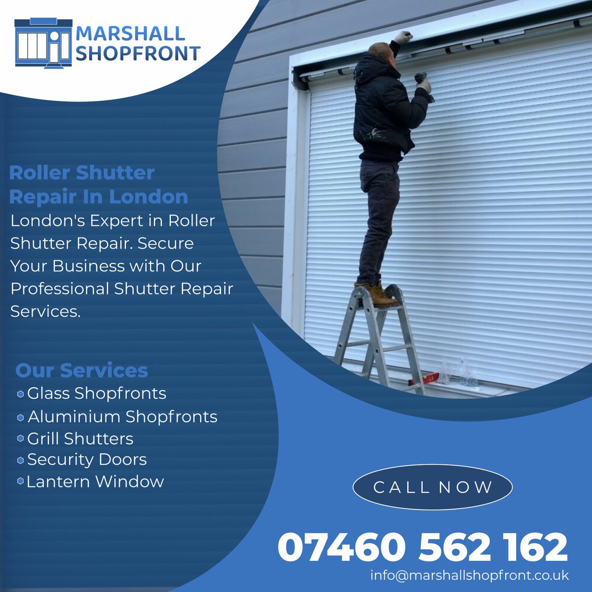 MShopfront's tweet image. Marshall Shopfront provides top-quality roller shutter repair services in London, ensuring the security of your valuable assets.

marshallshopfront.co.uk
#LondonShutterRepair
#RollerShutterService
#SecureLondon
#ShutterMaintenance
#EmergencyRepair