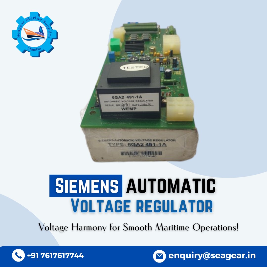 Siemens Automatic Voltage Regulator
Model no.: 6GA2 491-1A
Available INSTOCK
Call us for its quotation and order now!
Seagear Marine Supplies Pvt Ltd
#seagear #genuine #genuineproduct #siemens #voltageregulator #ship #shipspares #marineproducts #automaticvoltageregulator #quality