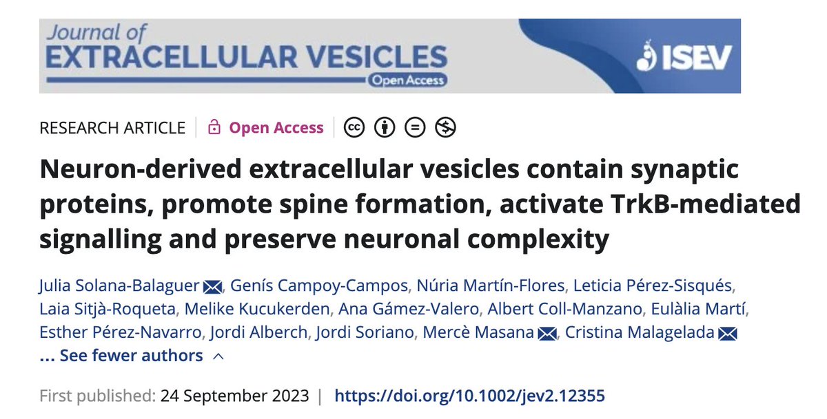 CrisMalagelada's tweet photo. Very happy to share our latest work on #EVs derived from neurons. Honored to be part of such an amazing team of outstanding scientists!

https://t.co/vaPbvNuqi0

@JuliaSolana24 @mercemasana @rna_neurodeg_UB @UBneuroscience @IsevOrg @UniBarcelona @isev_jev @IsevComms https://t.co/c57RJkUaL0