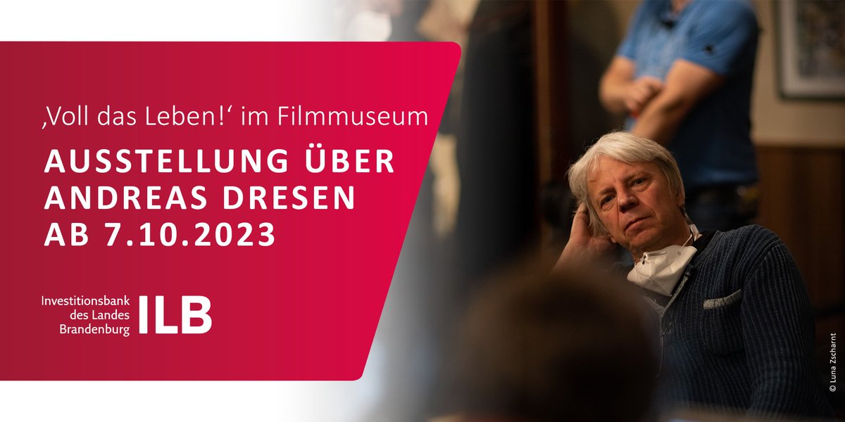 ilb_wirfoerdern's tweet image. 'Voll das Leben! Andreas Dresen und Team': Am 7.10. startet im Filmmuseum Potsdam eine Ausstellung in Form einer begehbaren Collage, die zehn Schlüsselfilme seines Œuvres zeigt. 🎞️
Sehenswert und daher gern von #ILB und #mbbgefördert: ➡️ bit.ly/3PMImA1

#wirfördern