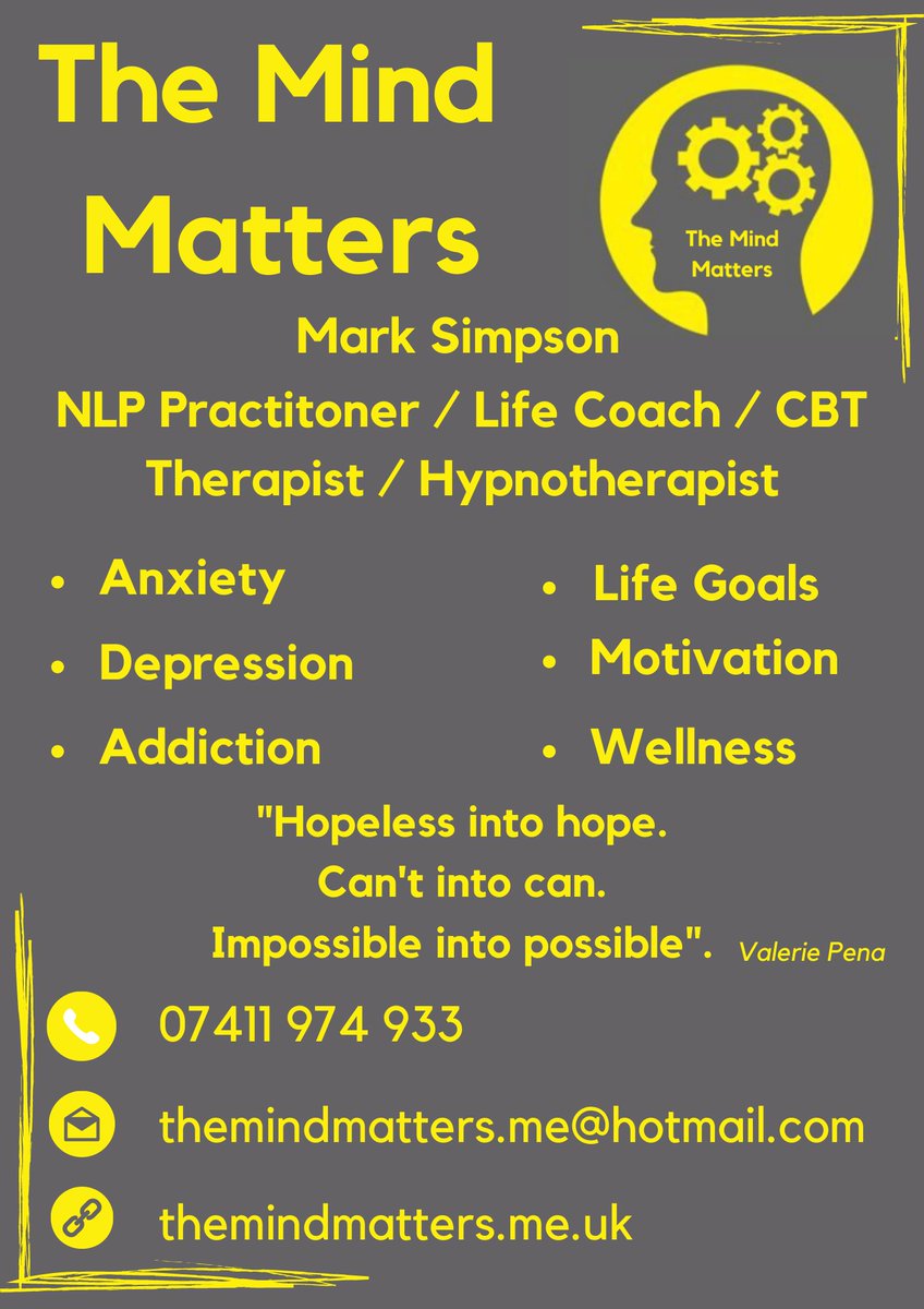 TheMindMatters7's tweet photo. The Mind Matters.
 #Therapy #Lifecoach #Wellbeing #Kirklees #HD8 #Huddersfield https://t.co/66RLpkgN5E https://t.co/D3osbipUYS