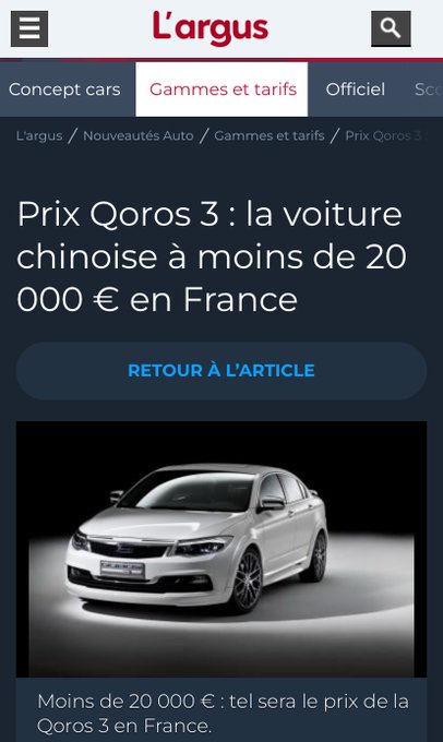 Europhobe's tweet photo. Moins de 20 000 € pour la #Qoros3 à essence ! La #Scenic électrique coûte deux fois plus cher ! Les Chinois sont malins. Ils croient toujours au moteur thermique. A l'inverse de #Renault et #Stellantis contraints d'obéir aux oukases de Bruxelles. Le séisme social sera terrible. https://t.co/oFdZQMO4TD