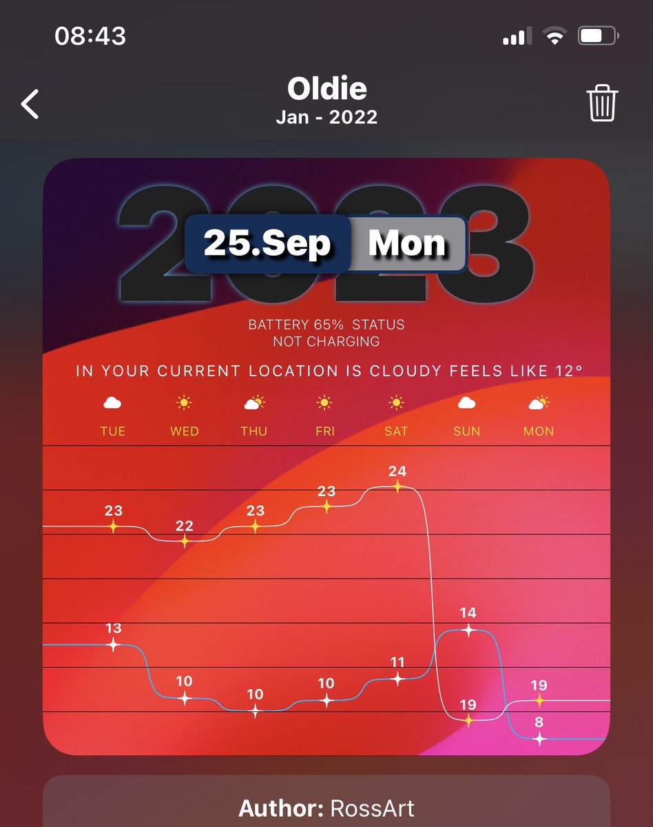 DesignByRoss's tweet photo. Morning peeps 

For all my followers another widget from my Gurmoad,it’s old one! That means that today I'm publishing a new widget that's the process, old for new! 

Enjoy 😉 #widgy #iOS17 #iphone https://t.co/lb4sX1AorH