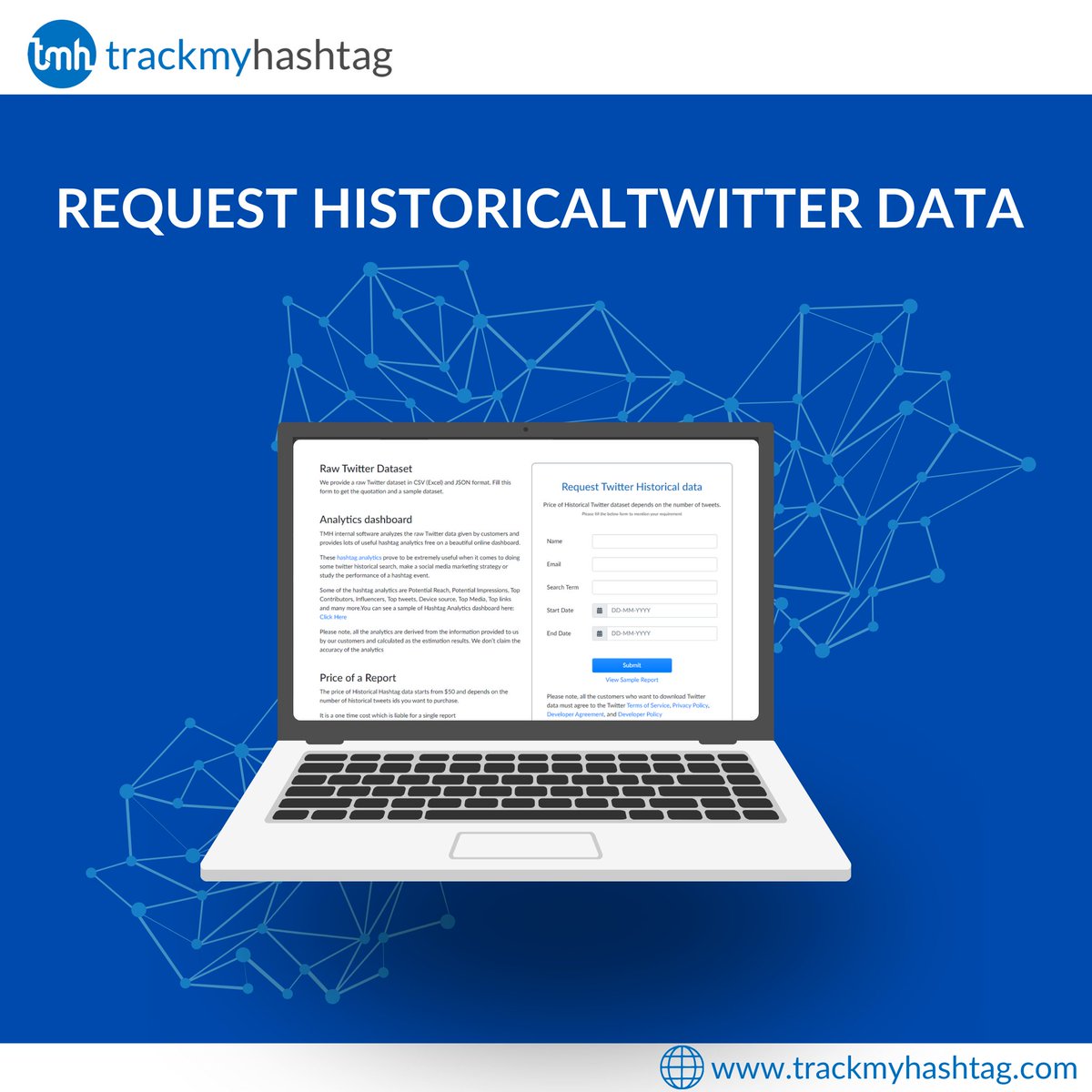 trackmyhashtag's tweet photo. Now Request Twitter Historical Data with the help of @trackmyhashtag which provides raw Twitter datasets in CSV (Excel) and JSON format.
Visit: https://t.co/K7zXDna8iS
#twitterdata #モニタリング分析 #historical #data https://t.co/ykWthckf7v