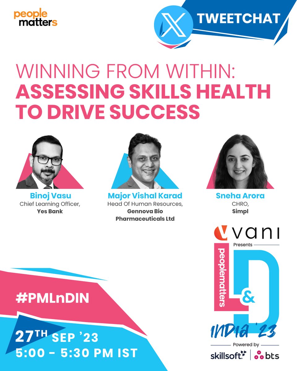 Join us for a Tweetchat on 27th Sept from 5:00 - 5:30 pm IST, where we discover how to foster a culture to improve skills health, implement effective L&amp;D strategies &amp; cultivate learning excellence to win from within 

Last day to avail Early Bird discount: bit.ly/3WJlvad