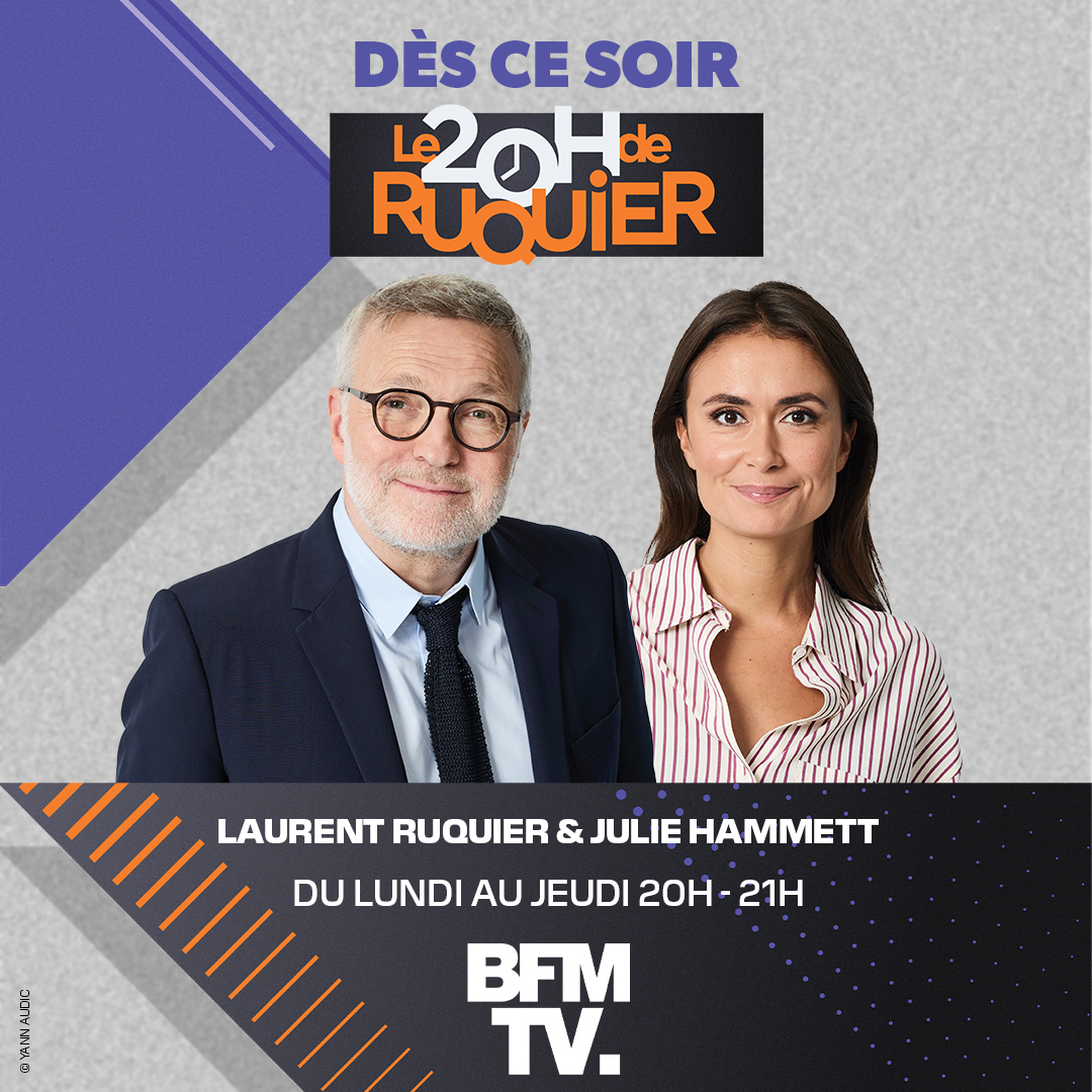 🔴 H-10 avant le @20HRuquier !

📺 Dès ce soir, retrouvez <a href="/ruquierofficiel/">Laurent Ruquier</a> et <a href="/Julie_Hammett/">Julie Hammett</a> pour une heure d’actualité et de débats

▶️ Du lundi au jeudi, à 20h, en direct sur <a href="/BFMTV/">BFMTV</a>